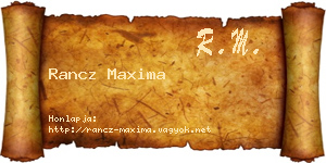 Rancz Maxima névjegykártya